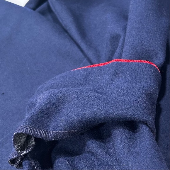 Vintage Pendleton Men's Flannel Robe - Navy with Red Trim - Small - Flaws - Picture 14 of 16